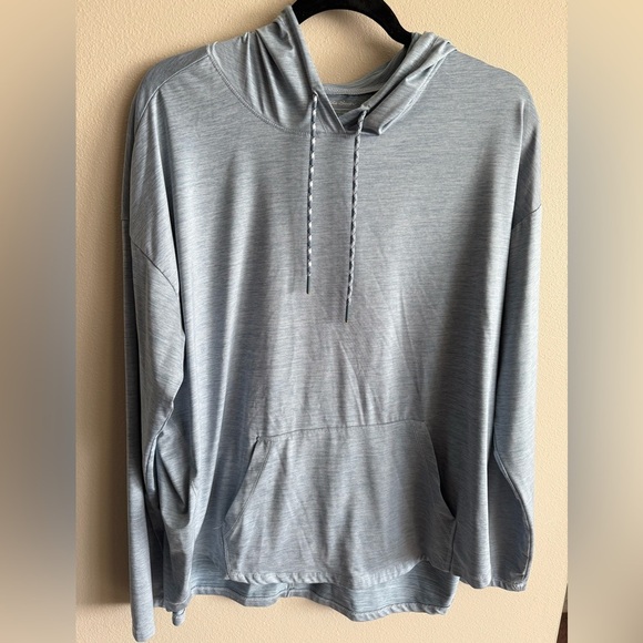 Eddie Bauer Light Blue Longsleeve Hooded Activewear Shirt, Sz XL - Picture 1 of 5